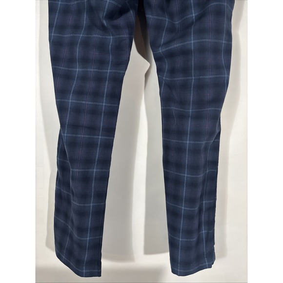 Penguin by Munsingwear Blue Plaid Chino Pants Straight Fit Stretch Mens 33x30 - Picture 5 of 14